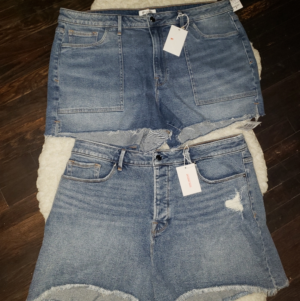 New good American jean shorts size 18
